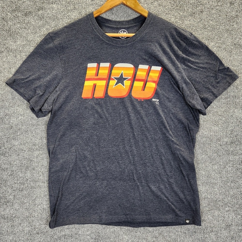 Houston Astros T-Shirt Mens Size XL Gray MLB Baseball '47 Sports Apparel Fan